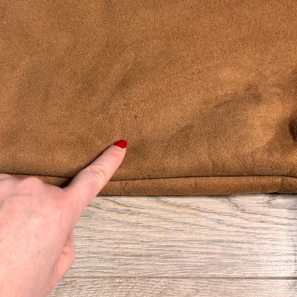 Universal Thread Sherpa Lined Suede Jacket Brown Womens Medium M - Picture 9 of 11